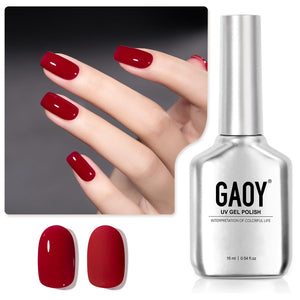 GAOY laca gel roja 16ml, color intenso y duradero.