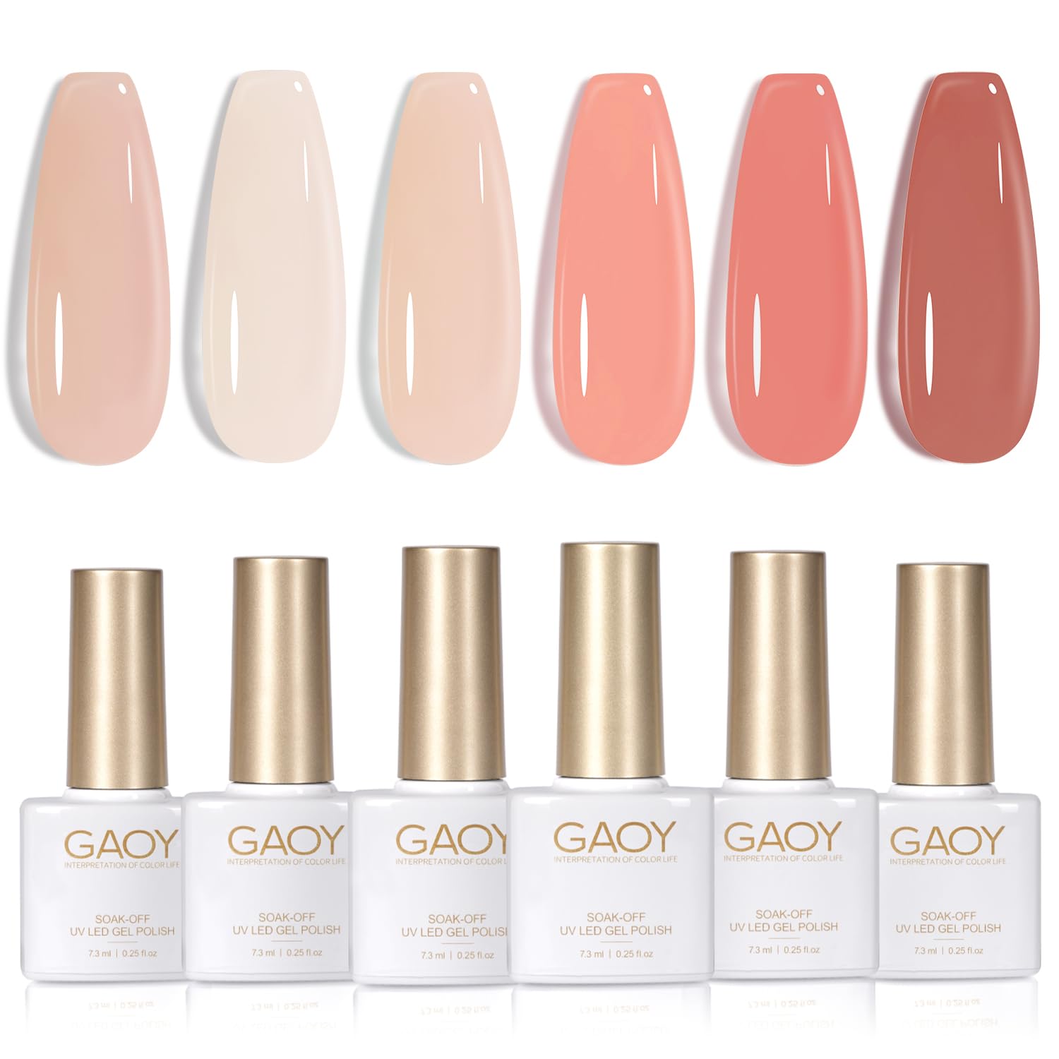 GAOY Milky Pink Jelly Set muestra tono translúcido para crear nude natural