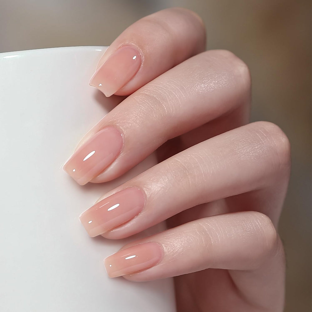 GAOY Nude Jelly Gel acabado con brillo translúcido suave.