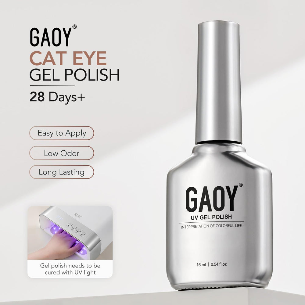 GAOY set 16 ml con iman ojo de gato para manicura casera comoda y segura
