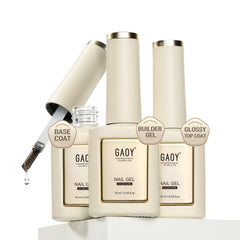 GAOY capa superior en botella cristal, brillo duradero para uñas.