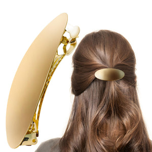 Barrette GAQWOK oro ovalado de metal vintage, sujeción estable para cabello largo.