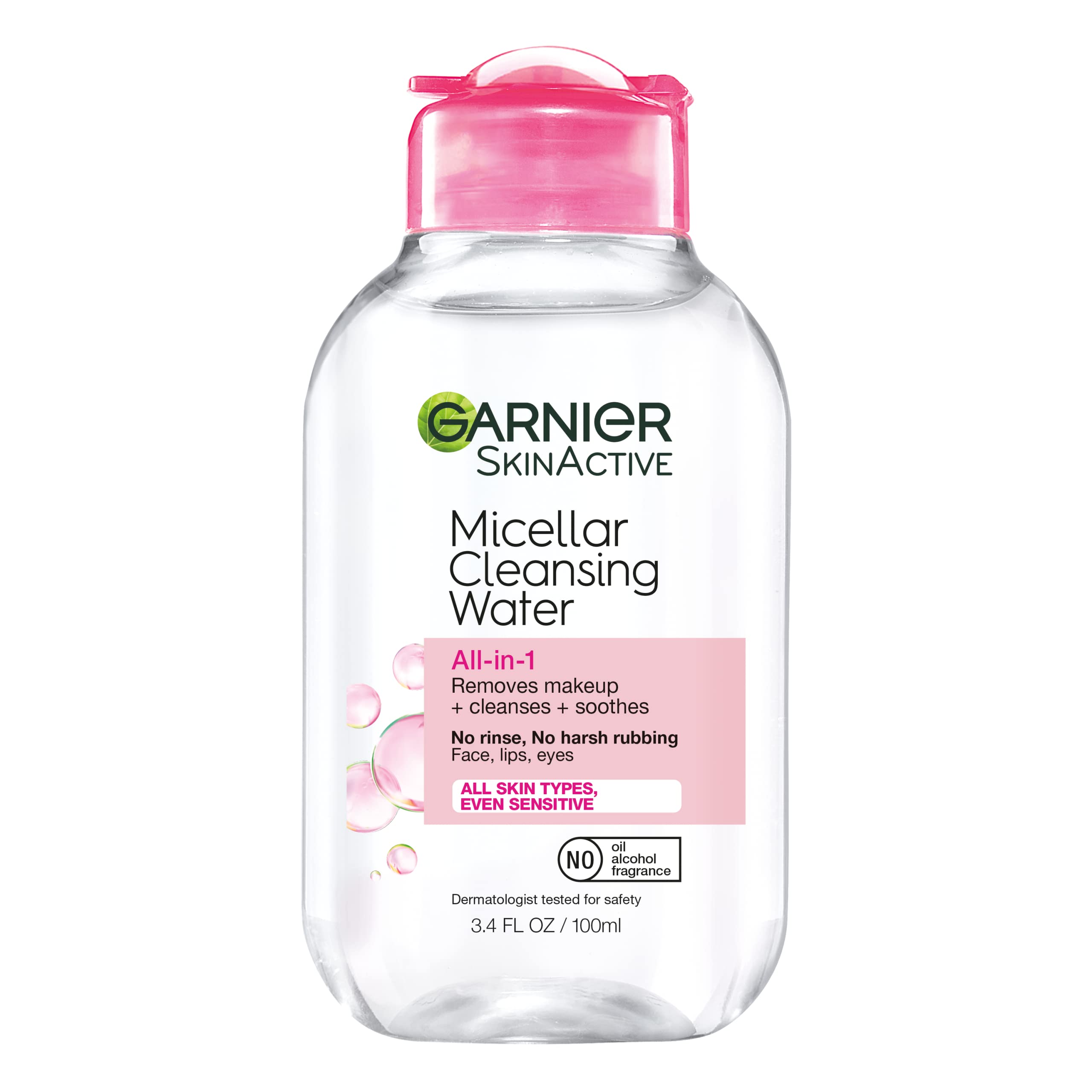 Botella de Garnier Agua Micelar de 100 ml para uso diario.