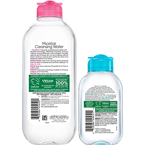 Garnier Agua micelar desmaquillante para ojos, retira maquillaje sin frotar