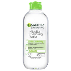 Garnier: botella de agua micelar para piel grasa, limpieza mate sin enjuague
