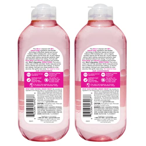 Garnier Agua Micelar Rosa: detalle de la botella para uso diario suave.