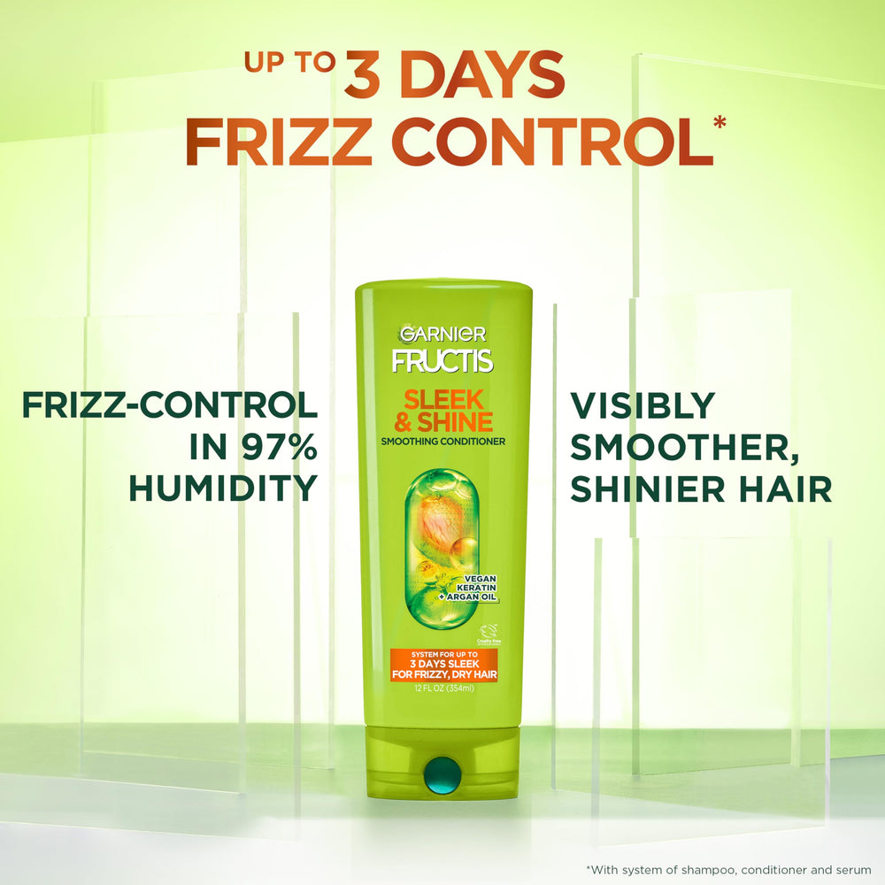 Condicionador Garnier Fructis en bote: controla el frizz en humedad.