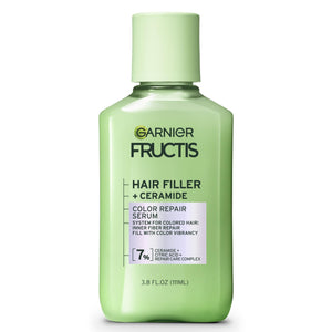 Garnier Fructis Hair Filler Color Repair en botella, brillo y color más intenso.