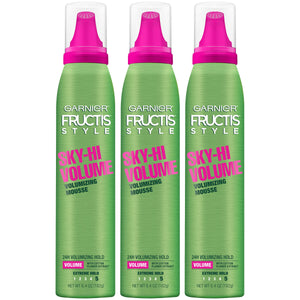 Garnier Fructis Mousse de Volumen Alto, botella frontal para volumen extremo.