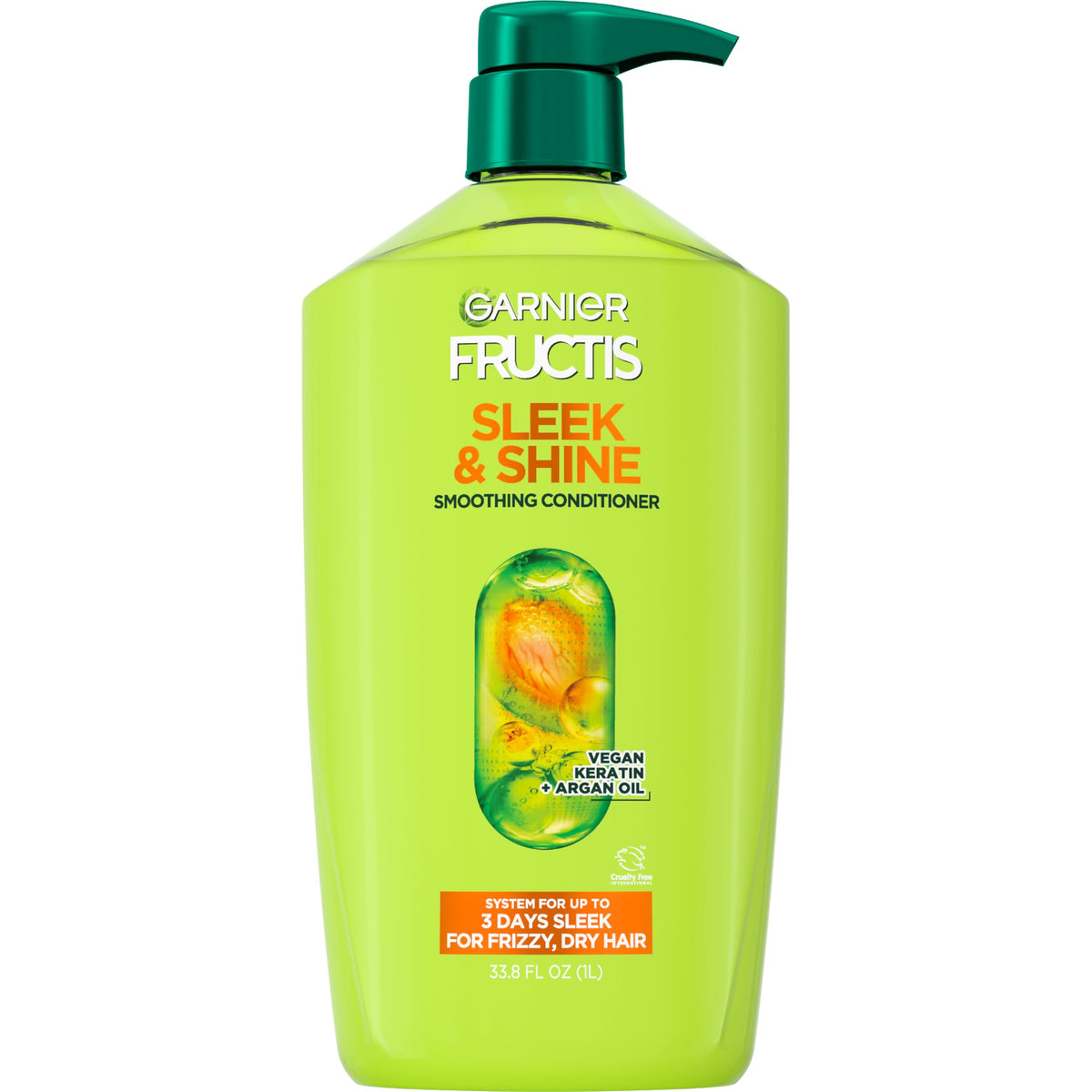 Garnier Fructis Sleek & Shine: botella de acondicionador suave para cabello sin frizz.