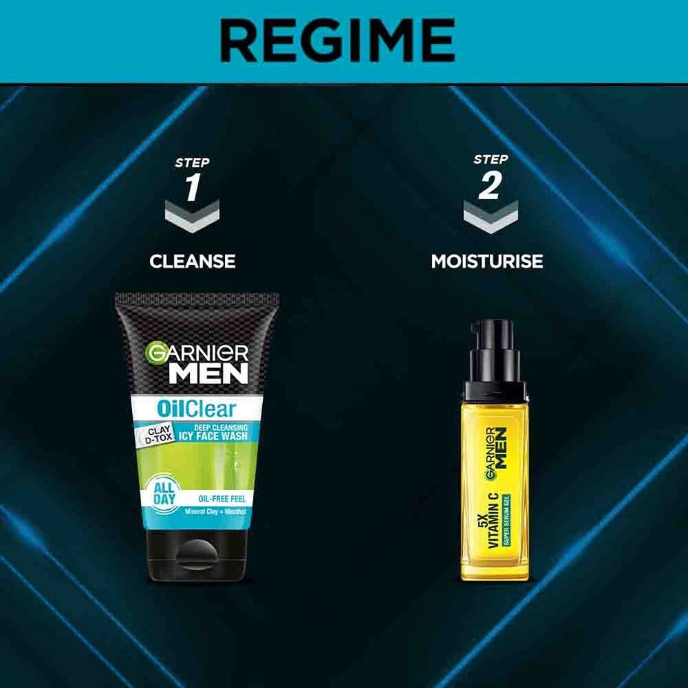 Garnier hombre piel limpia durante el día gracias al control de grasa.