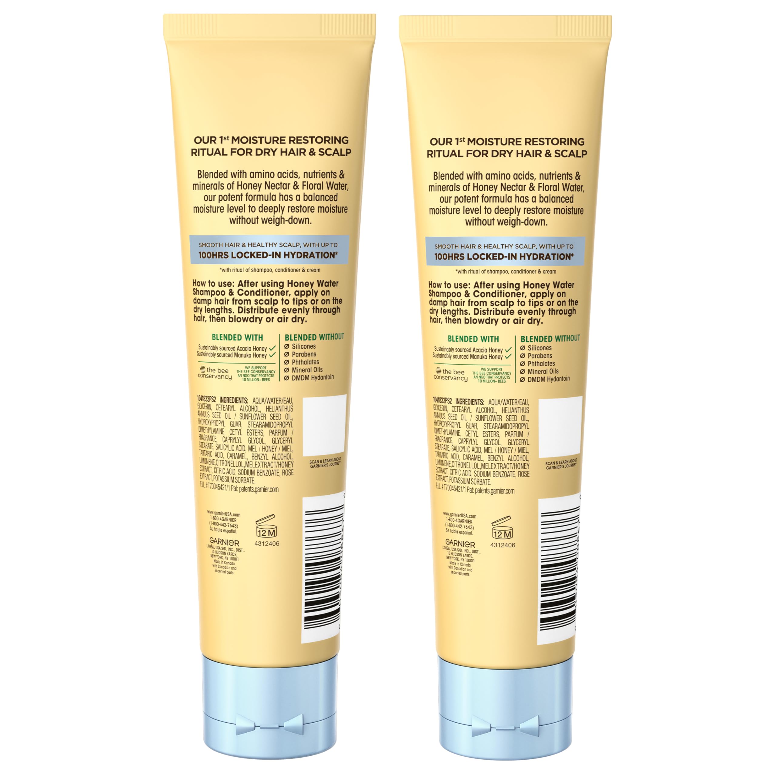 Garnier Mezclas Integrales Agua de Miel: aplicación suave en cabello mojado para peinado fácil.