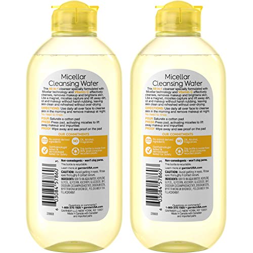 Garnier Micelar Vitamina C, etiqueta frontal, fácil reconocimiento y uso diario.