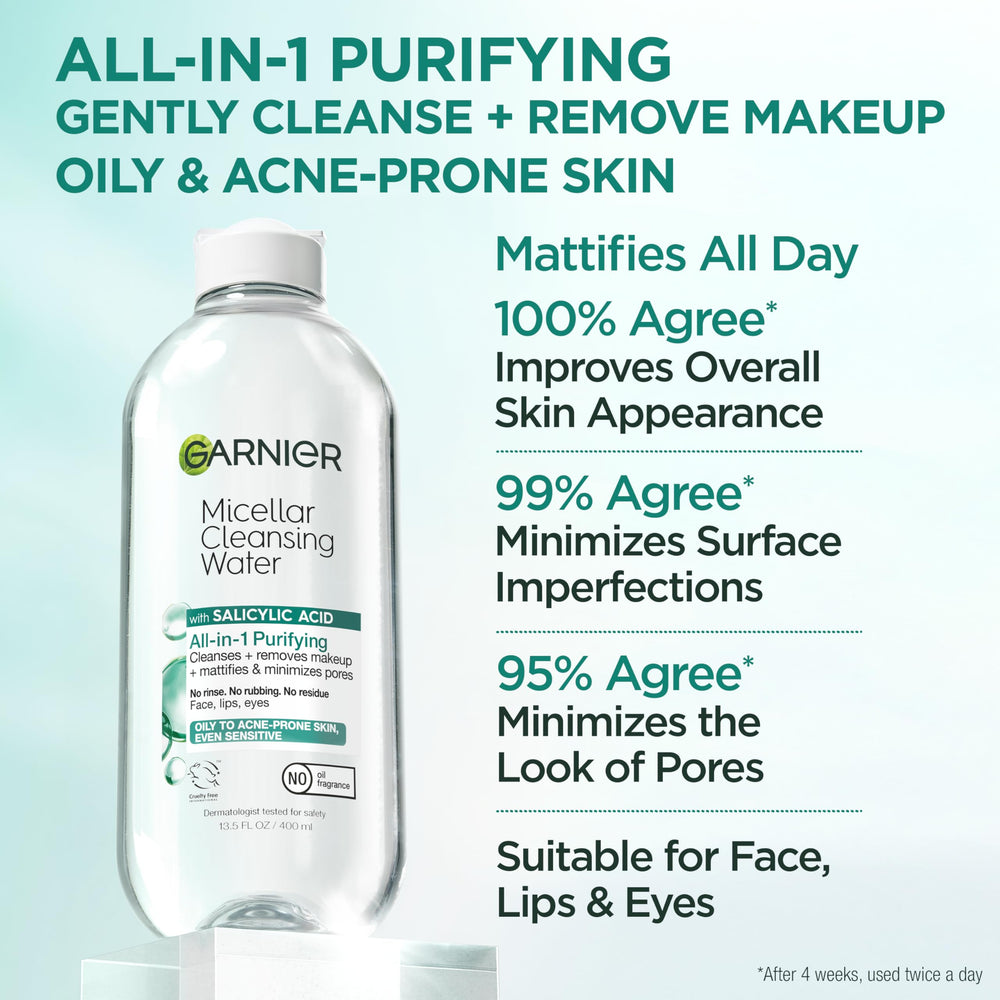 Garnier Agua Micelar con Ácido Salicílico: efecto mate para piel grasa