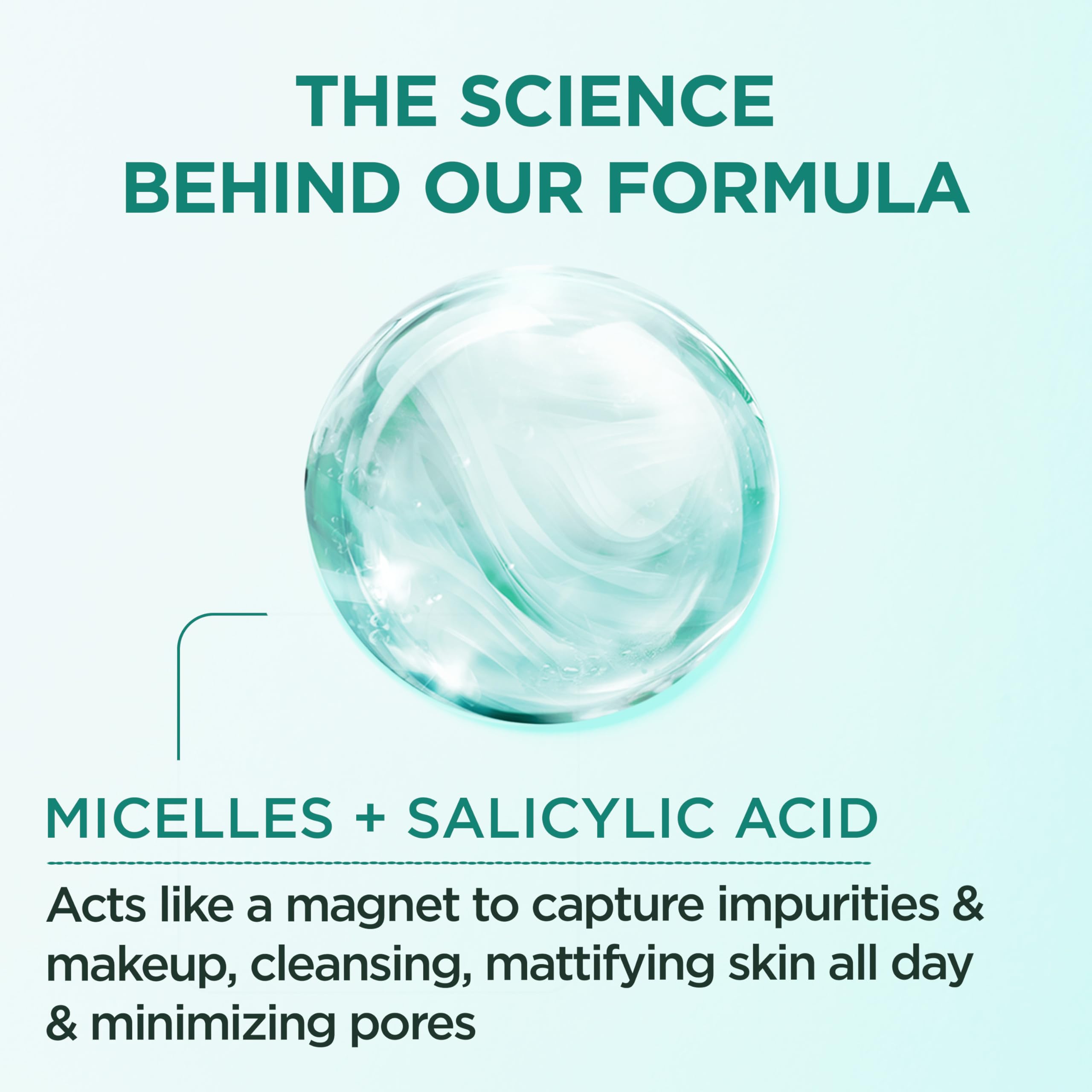 Garnier Micellar Agua con Salicílico, aplicación rápida para desmaquillar.