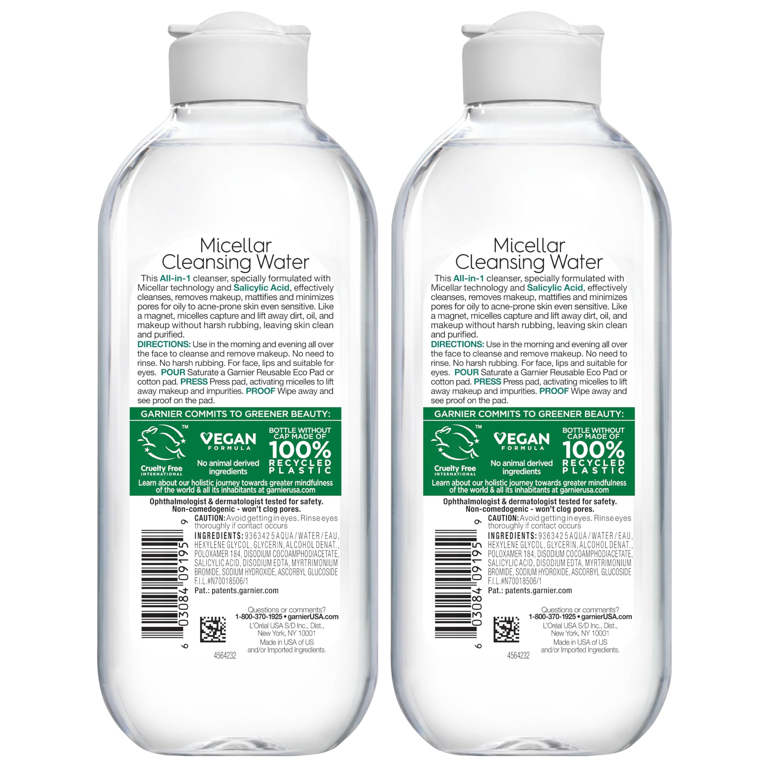 Garnier Micellar Agua con Salicílico pack de dos unidades.