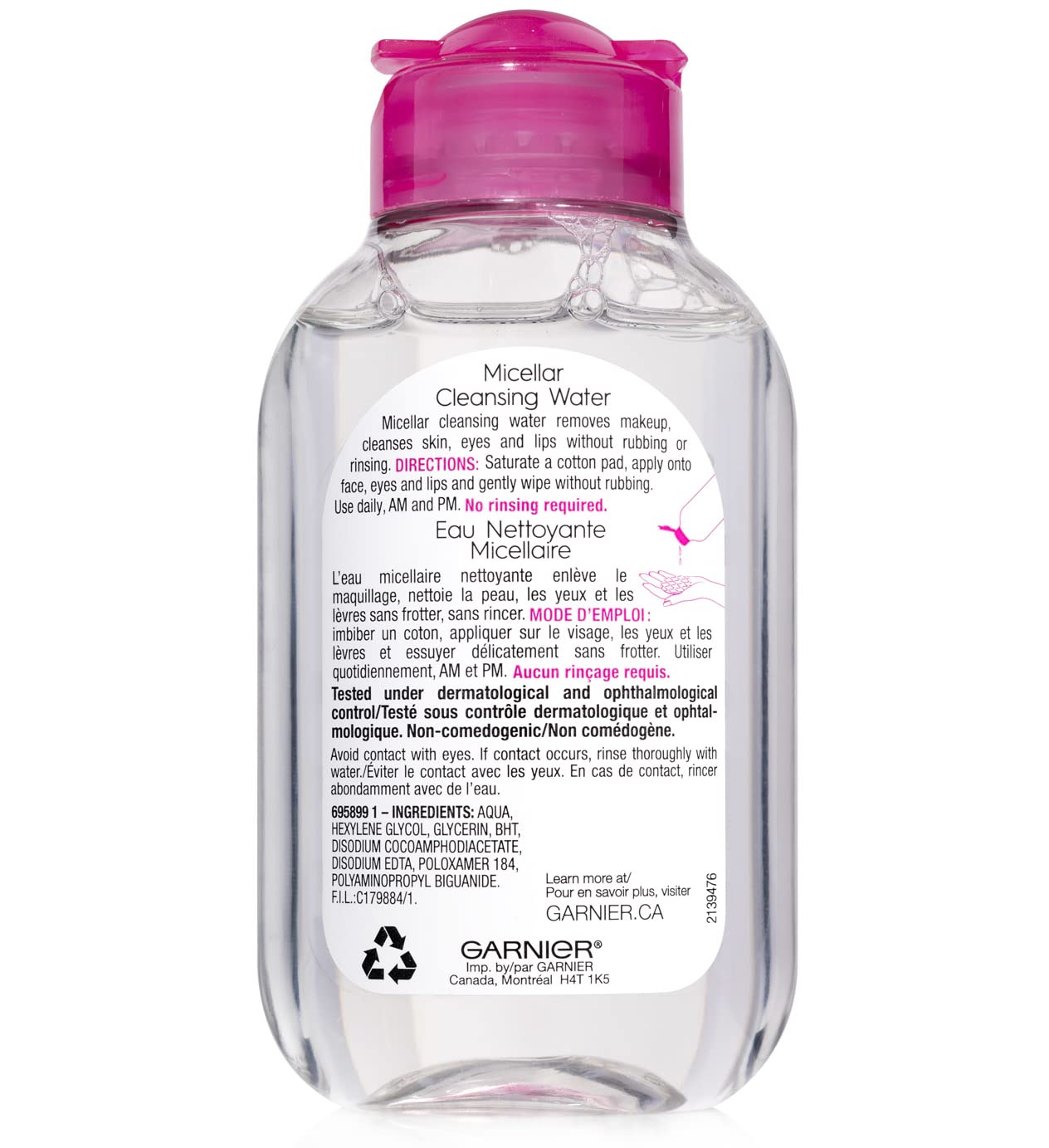 Uso diario por la mañana y la noche con Garnier Agua Micelar.