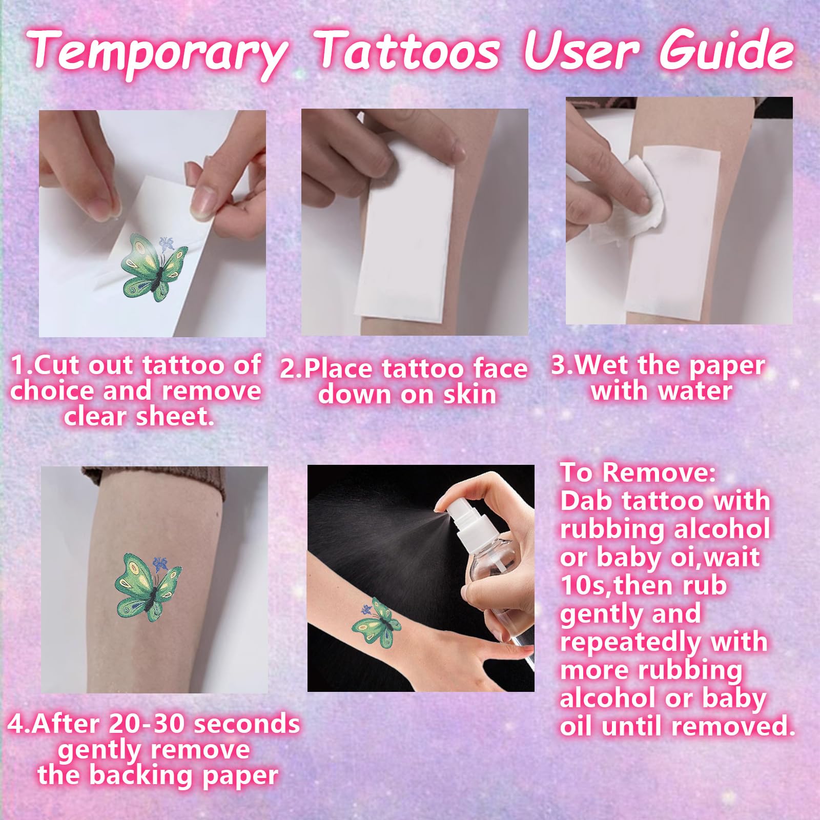 Tatuajes glitter Garsellen materiales no tóxicos y seguros.