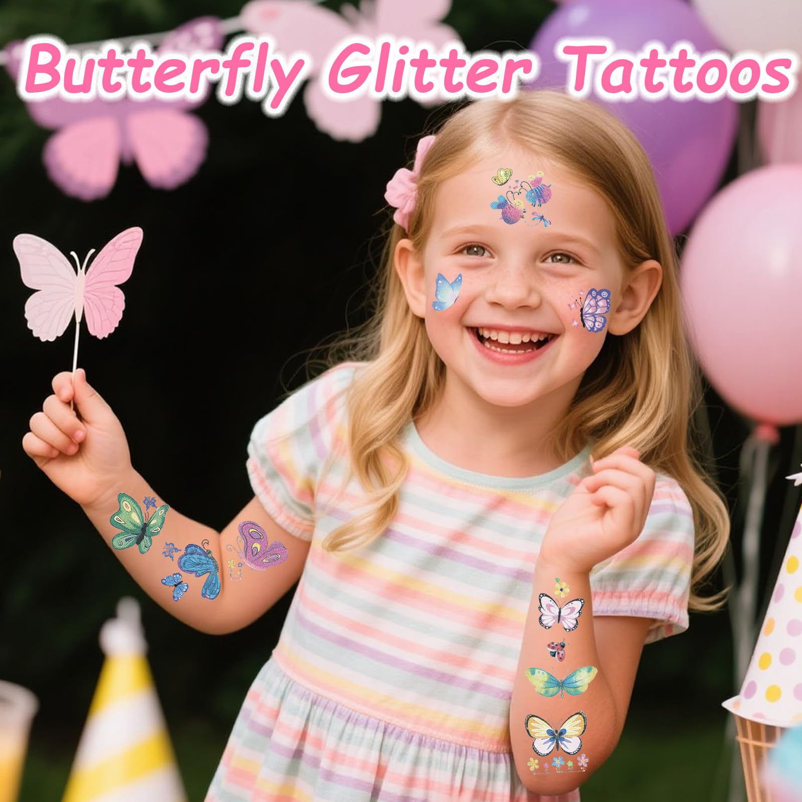 Tatuajes glitter Garsellen pre-cortados para aplicación rápida.