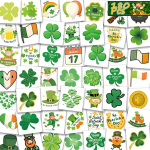Garsellen tatuajes temporales Día de San Patricio, tréboles para la cara, fáciles de aplicar en fiestas