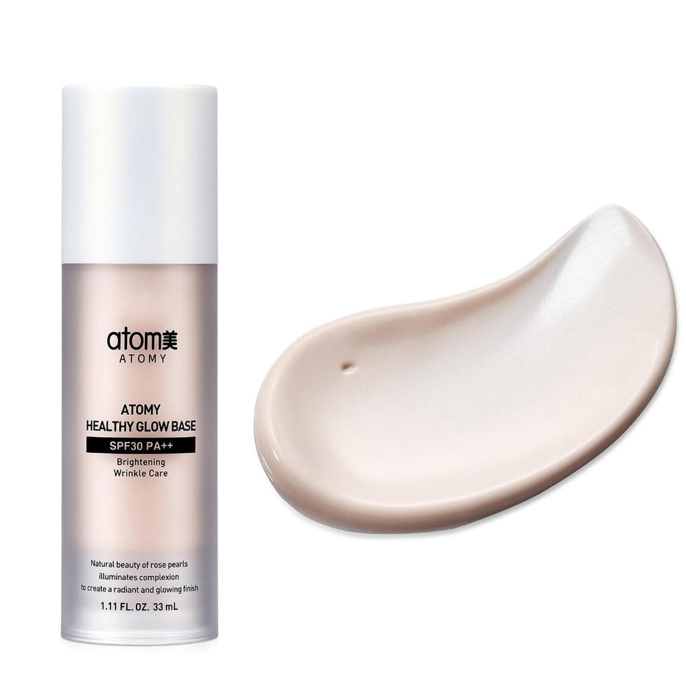 GASHINA STORY Atomy Healthy Glow Base, aplicación suave en rostro para tono uniforme.