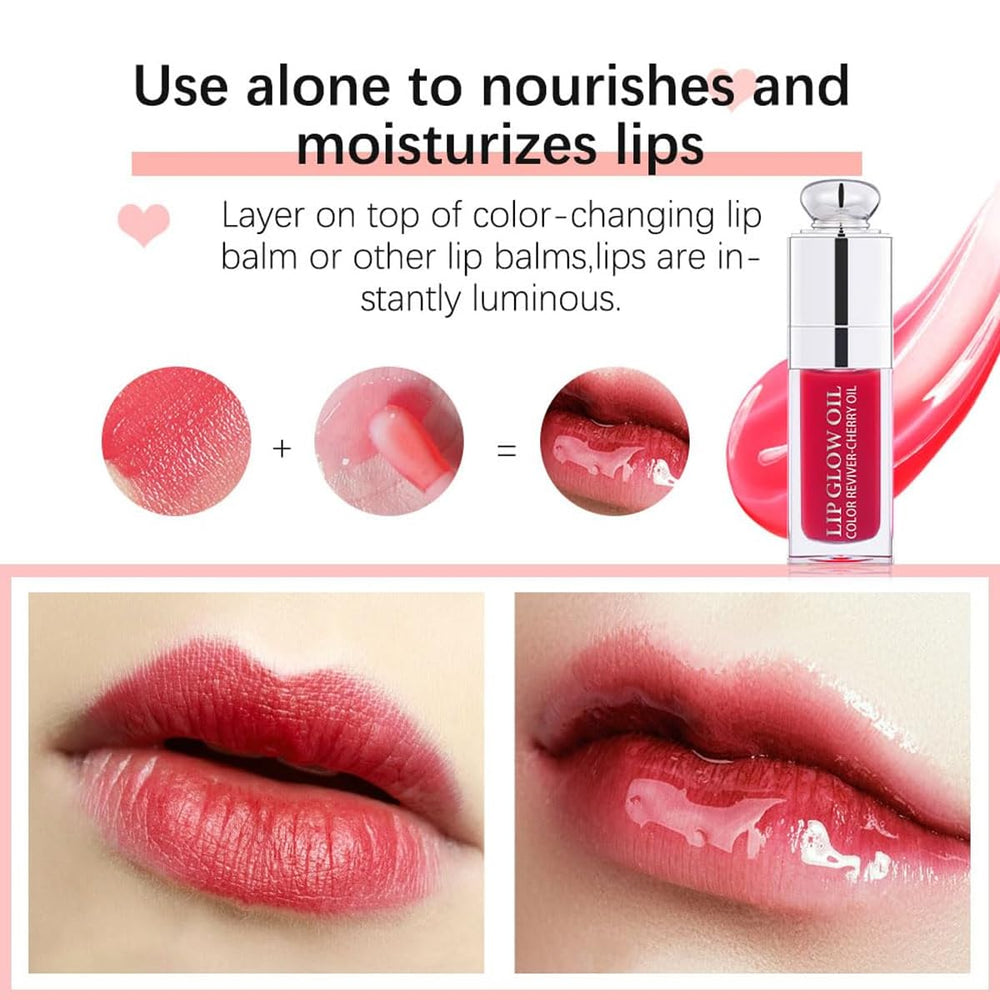 GECOMO Labial Brillo Cereza, aceite de semilla de cereza para hidratación suave.