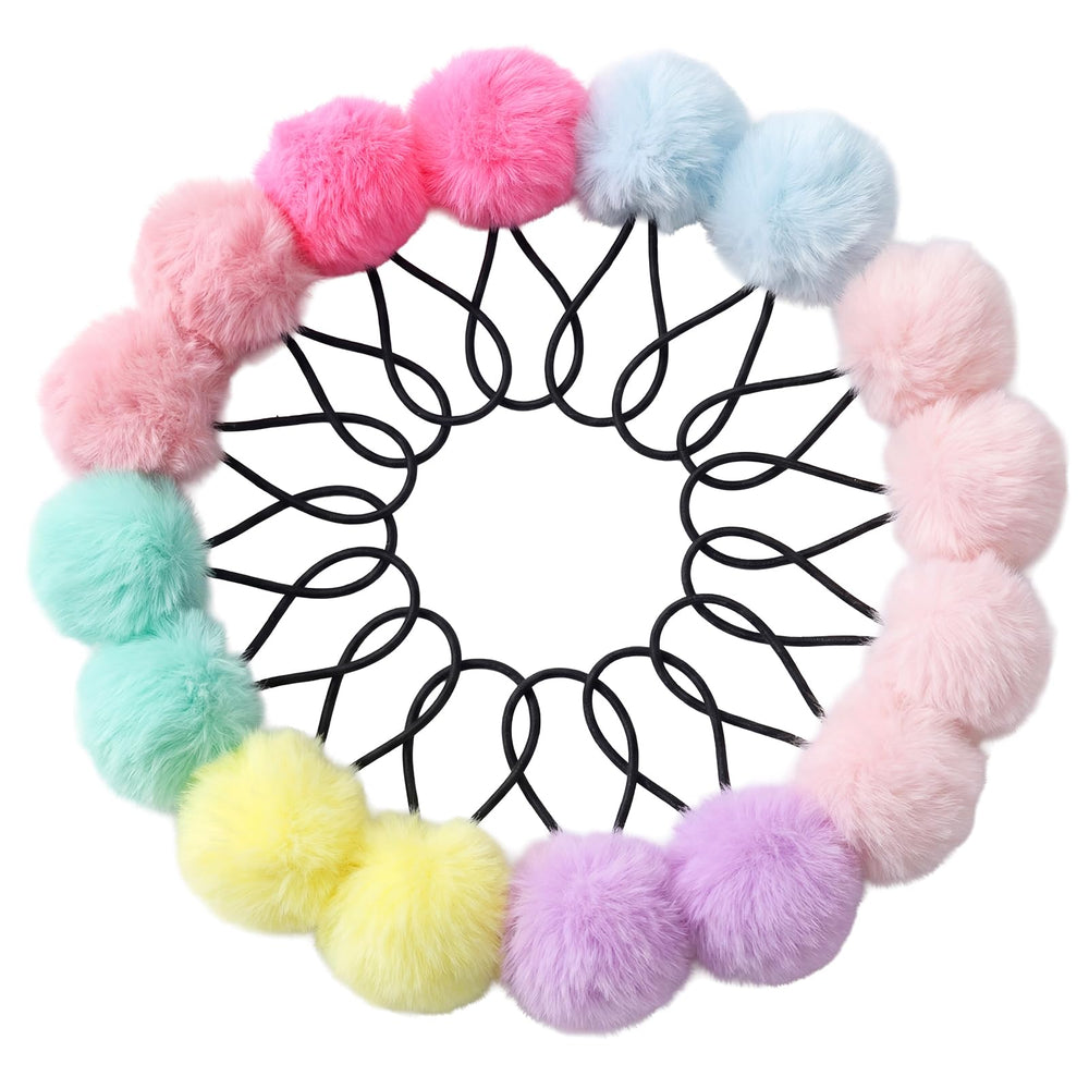 Gegraterwa gomas pom-pom de 16 piezas, ideales para peinados diarios.