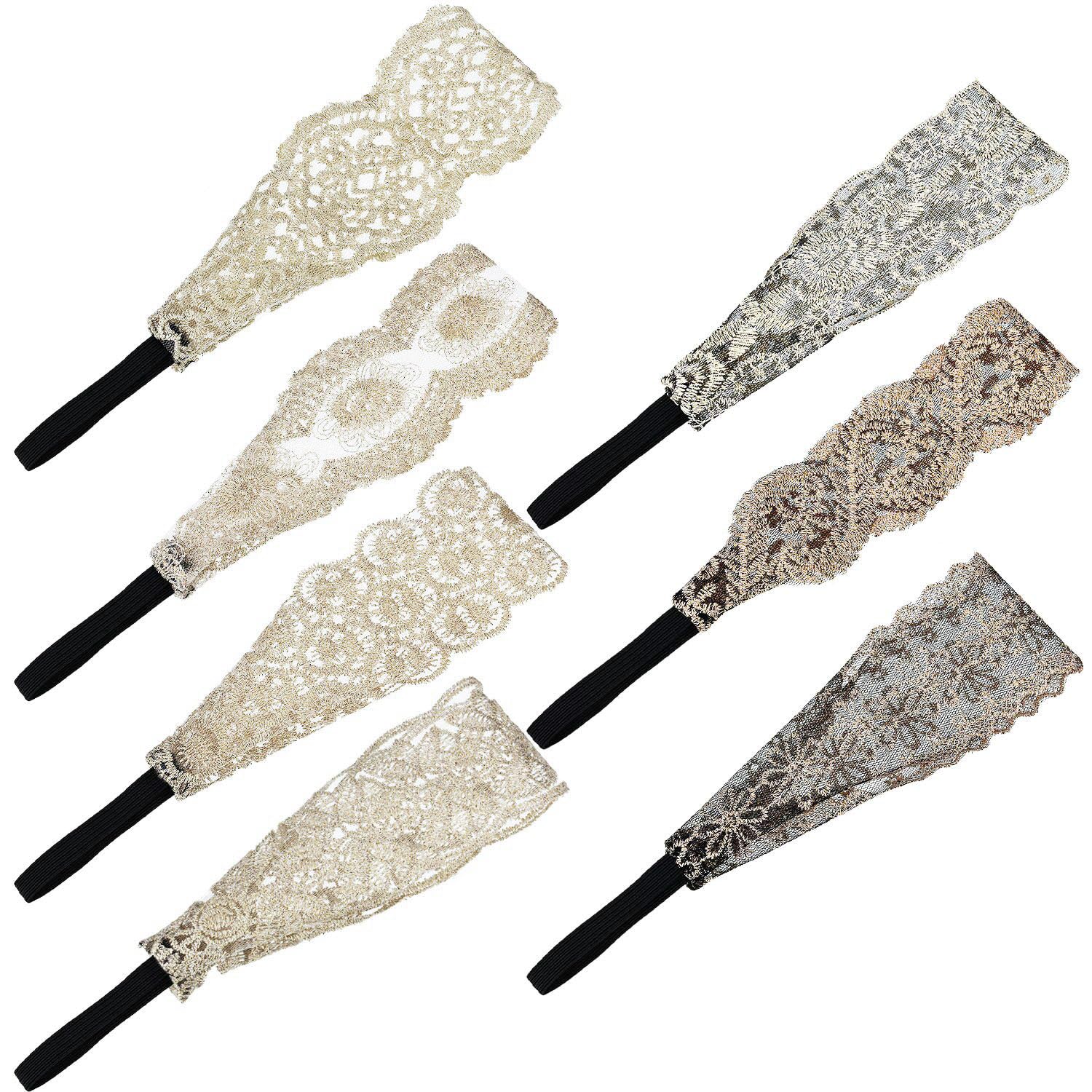 Gejoy diadema de encaje elástica, comodidad diaria para cabellos variados.