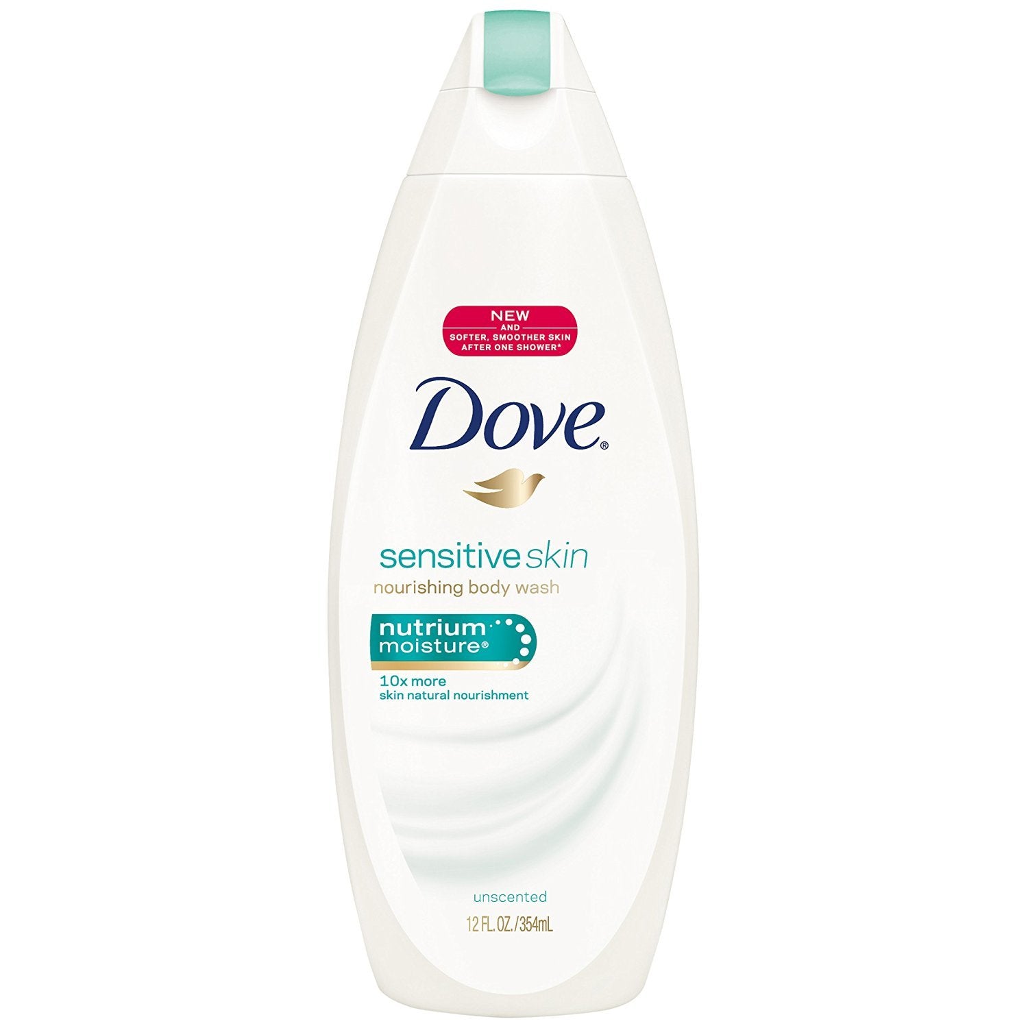Dove Gel de Ducha para piel sensible, botella: hidratación suave y cuidado diario.