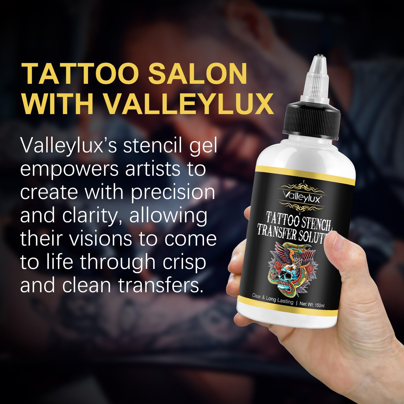 Gel de plantillas tatuaje profesional, aplicación sin esfuerzo.