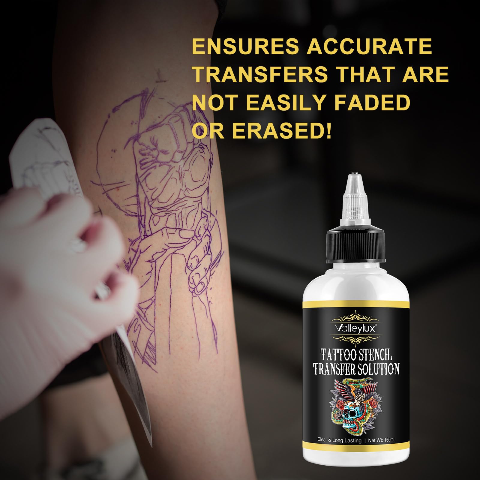 Gel vegano para plantillas de tatuaje, 150 ml.