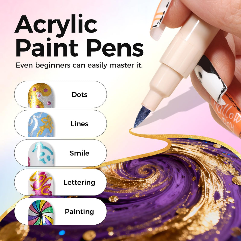 GELLAKTIK lapices uñas, delineado y punteado para decoraciones creativas.