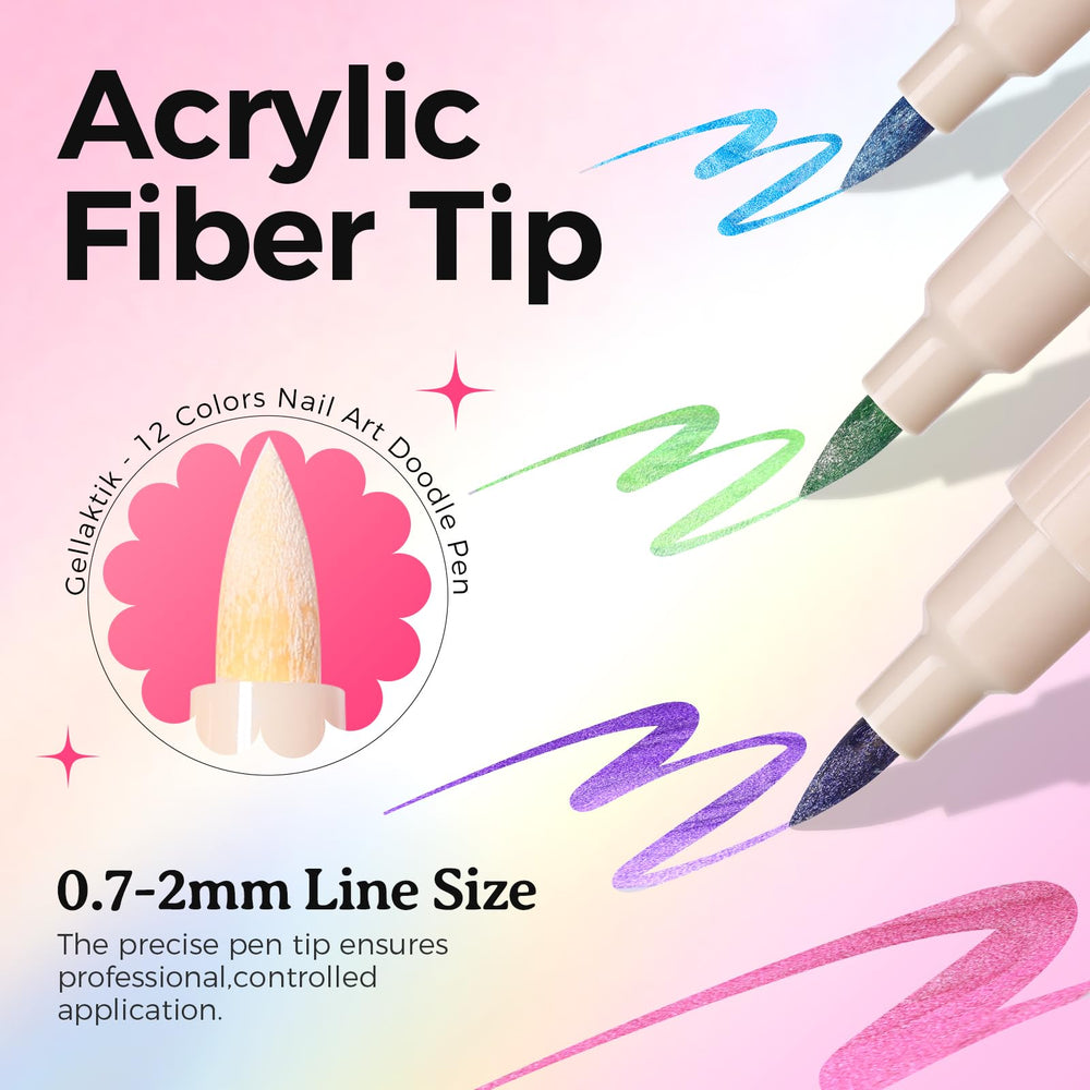 GELLAKTIK lapices uñas, dibujo preciso 0-7mm para líneas finas y detalles.