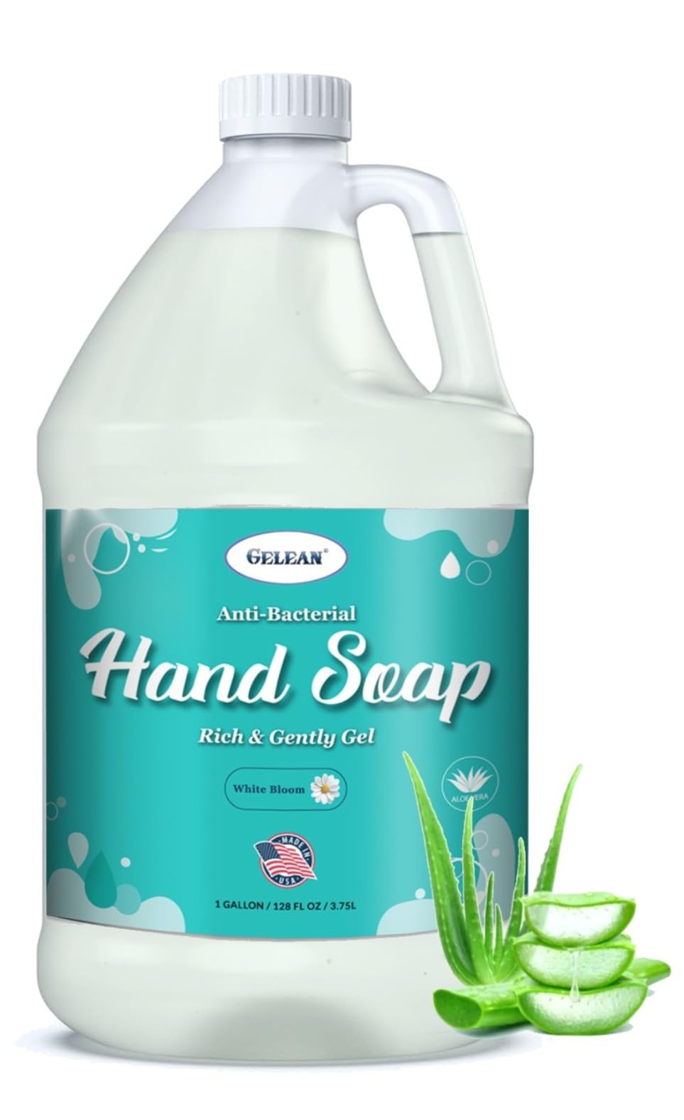 GELEAN jabón antibacteriano en botella, limpieza efectiva para manos.