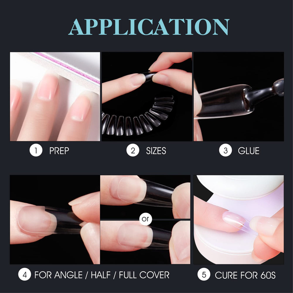 Gelike EC tips uñas almendra acabado natural listo para pintar