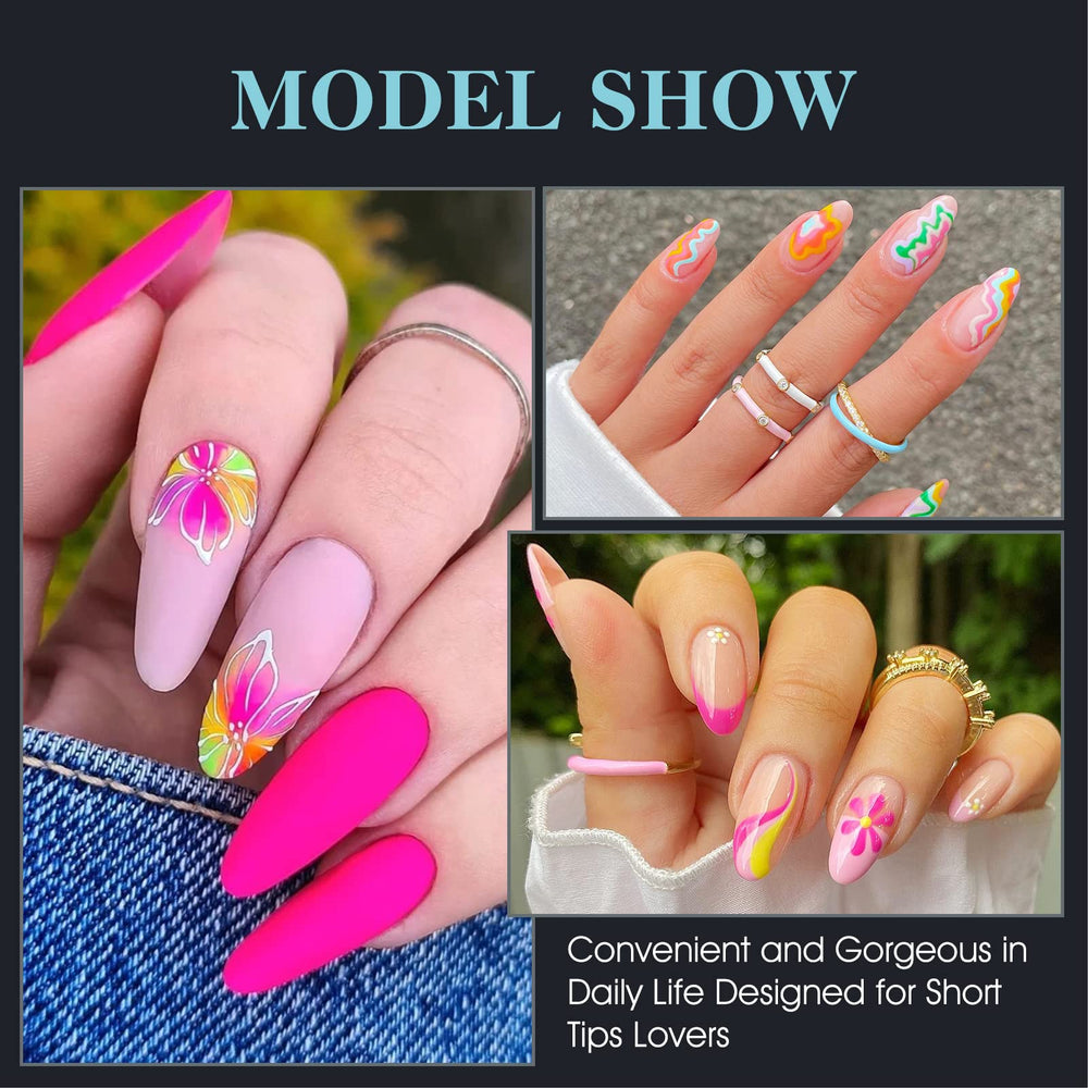 Gelike EC tips uñas almendra material gel suave para aspecto natural