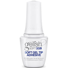 Gelish adhesivo para tips de gel suave en botella de 15 mL, fijación segura.