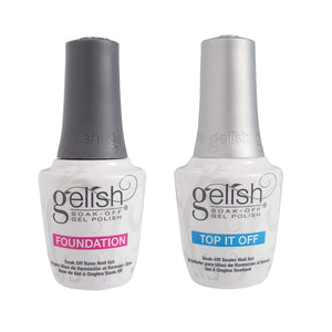 Gelish Dinámico Dúo: base de gel con brillo y adherencia duradera para uñas.