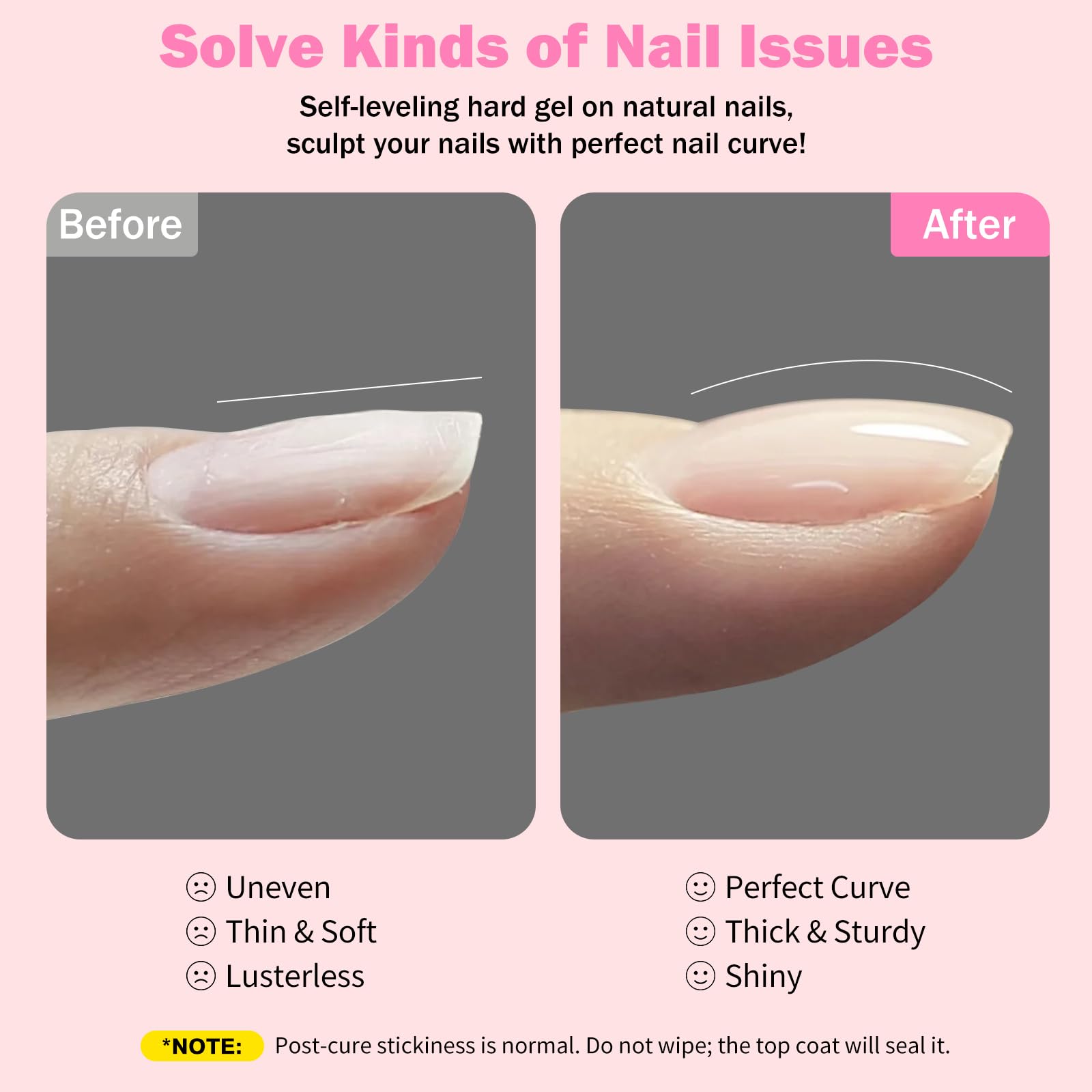 Gellaktik Builder Gel acabado brillante para aspecto profesional.