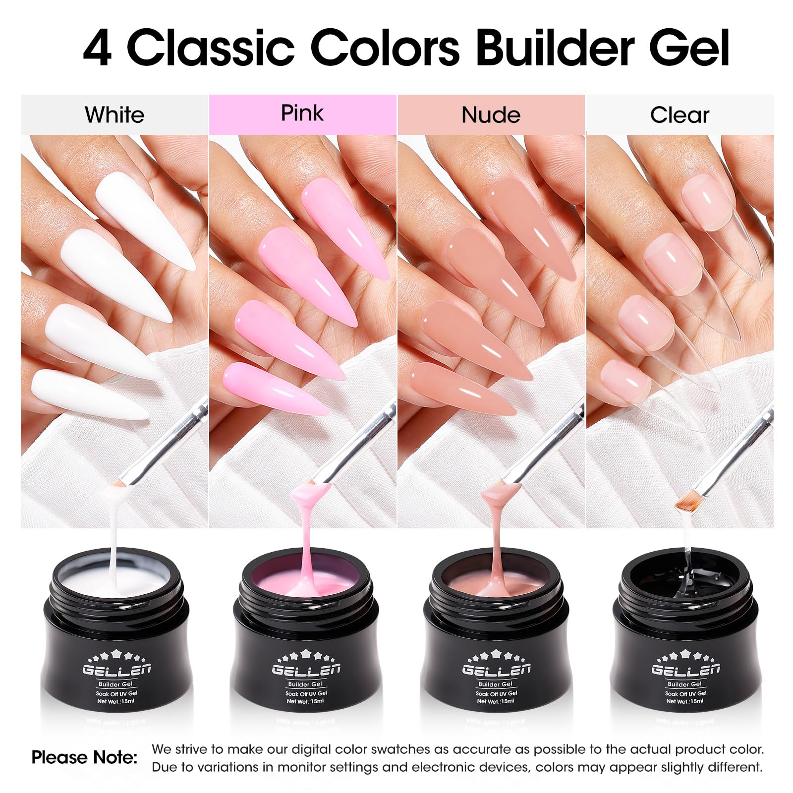 GELLEN Builder Gel para aplicación de uñas por principiantes con resultados profesionales.