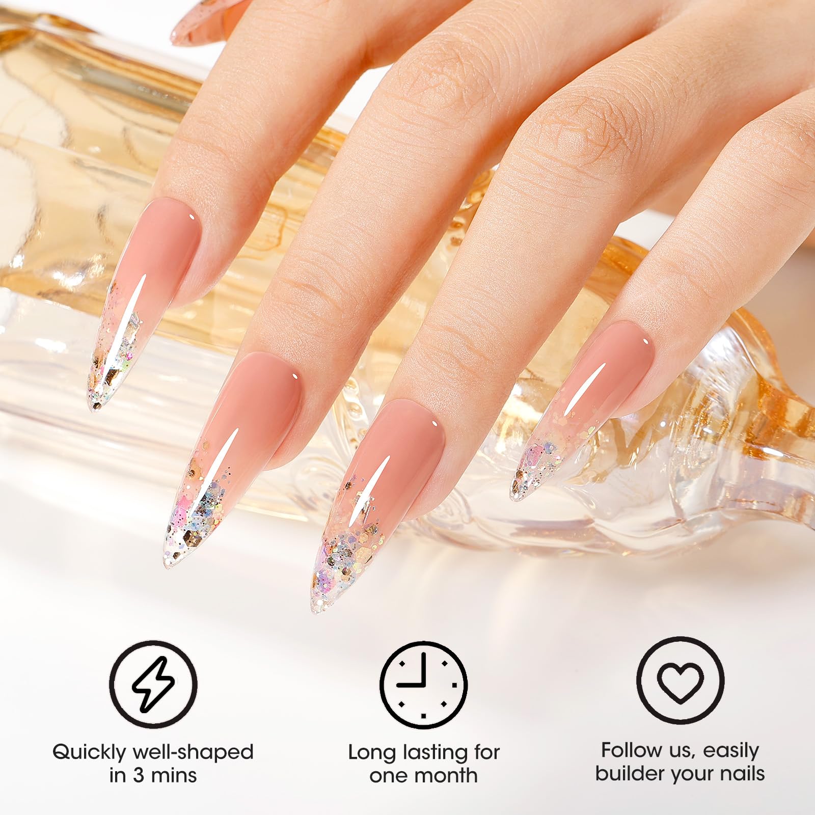 GELLEN Builder Gel facilita la curva-C para uñas.