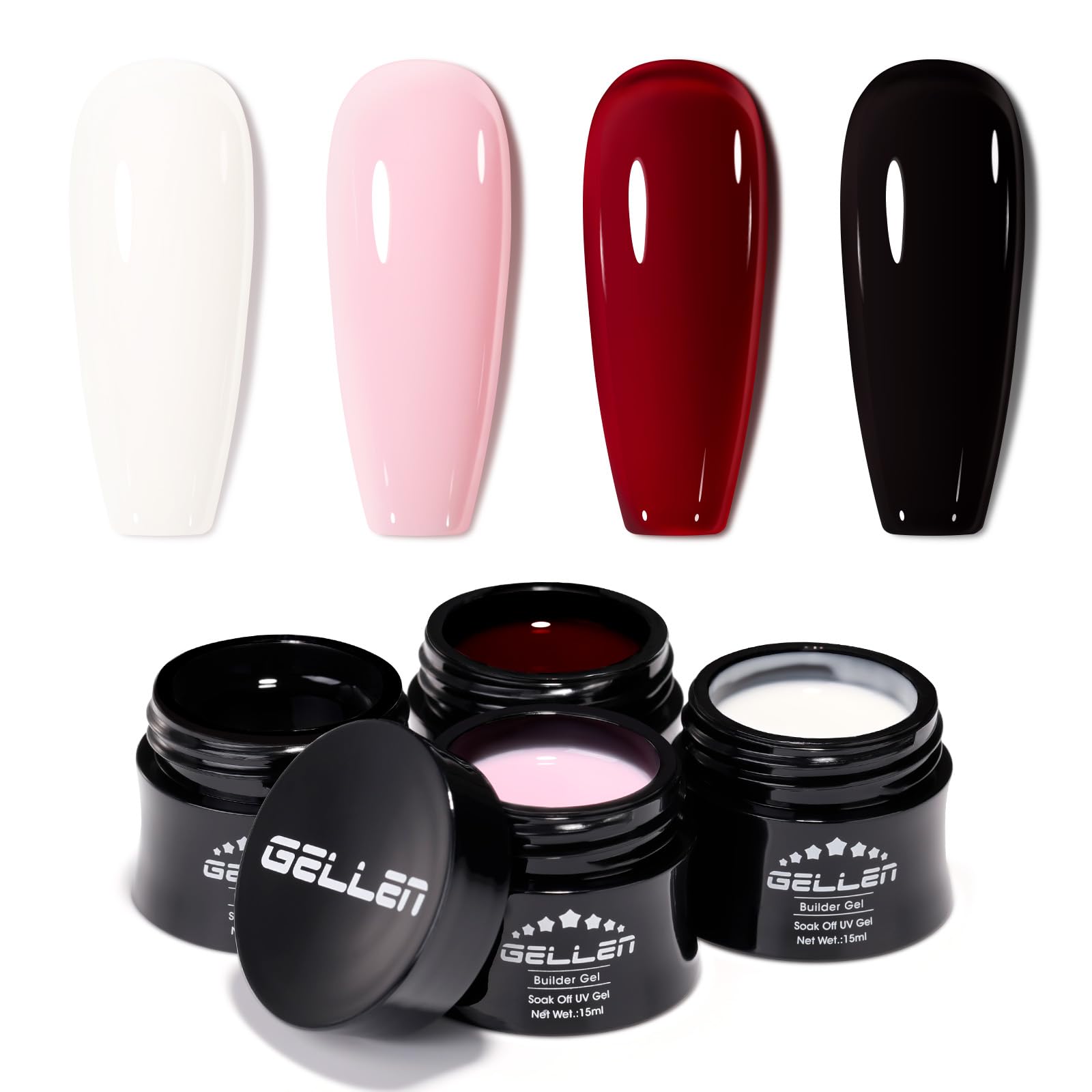 Gellen Builder Gel rojo para extensiones con acabado brillante