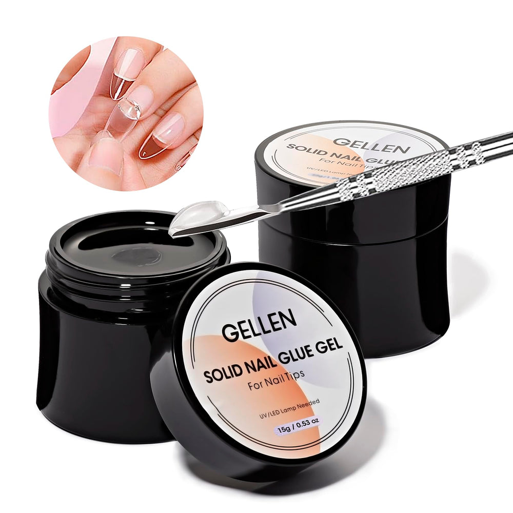GELLEN pegamento gel sólido transparente para uñas, fijación estable de uñas postizas.