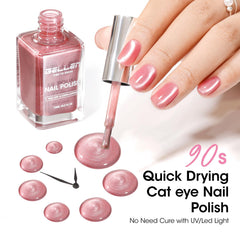GELLEN esmalte con brillo holográfico rosa para efectos deslumbrantes en uñas.