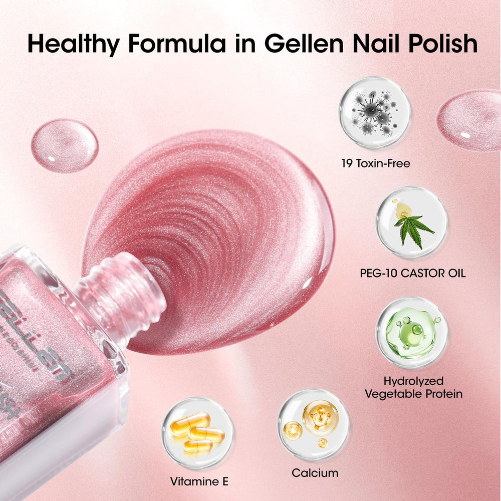 GELLEN esmalte rosa con efecto ojo de gato magnetizado para un look único.