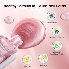 GELLEN esmalte rosa con efecto ojo de gato magnetizado para un look único.
