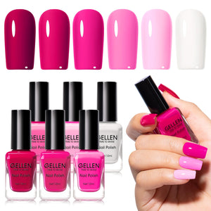GELLEN Esmalte rosa caliente; frasco frontal, color vibrante para uñas.