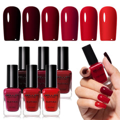 Esmalte GELLEN vino-burdeos en botella, tono sofisticado para otoño.