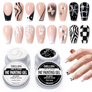 GELLEN pintura de uñas negro blanco para líneas minimalistas