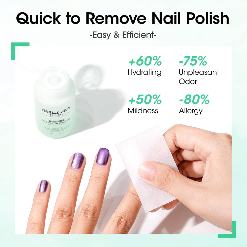 GELLEN quitaesmalte mantiene la salud de la uña al remover esmalte.